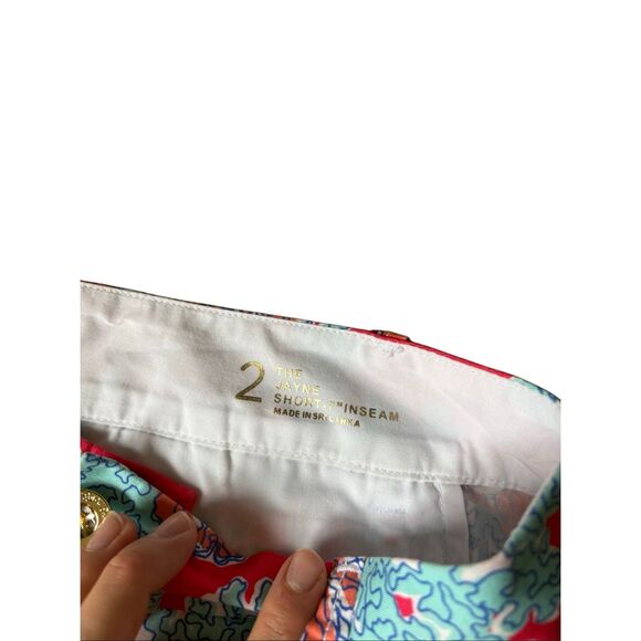 NEW Lilly Pulitzer Jayne Shorts size 2 Watermelon Red Blue Coral Coastal - Picture 6 of 15